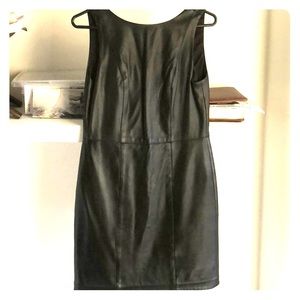 Alice & Olivia Black Leather Mini Dress